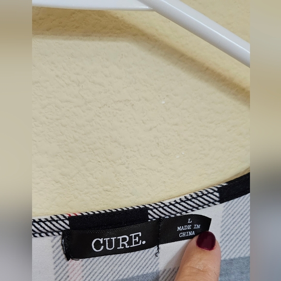 Cure women's Plaid blouse size L - Picture 5 of 5